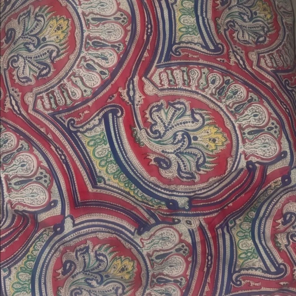 Ralph Lauren medallion Preppy Paisley Red FITTED Sheet KING- EXCELLENT